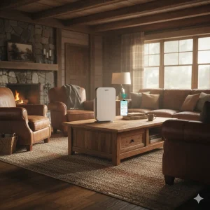 Alen Breathsmart Flex In A Cabin With Leather And Wood Furniture