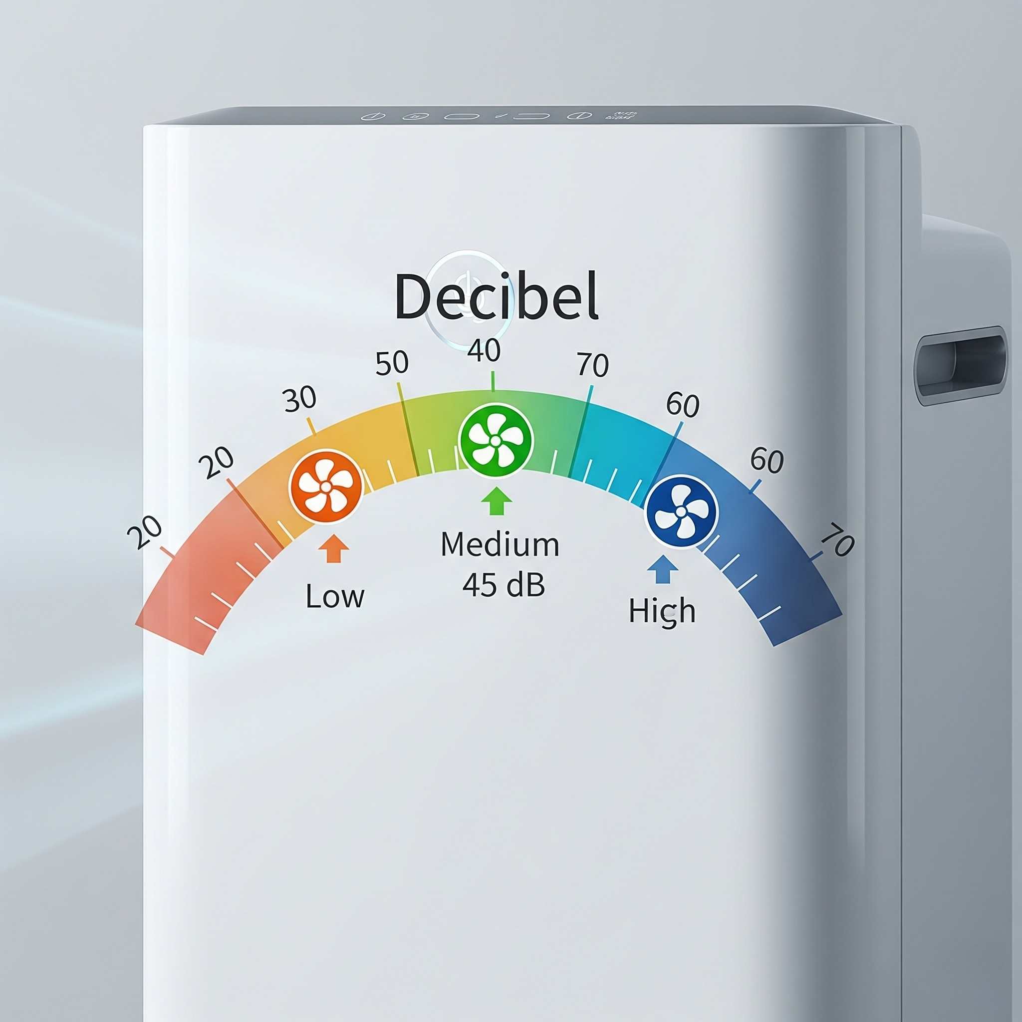decibel scale overlay on purifier