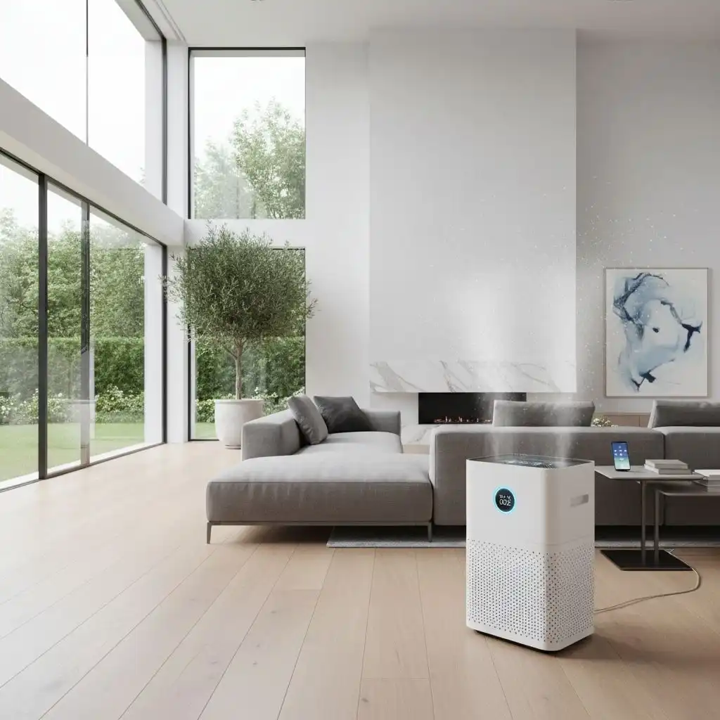 Levoit Air Purifier In A Large Modern Home