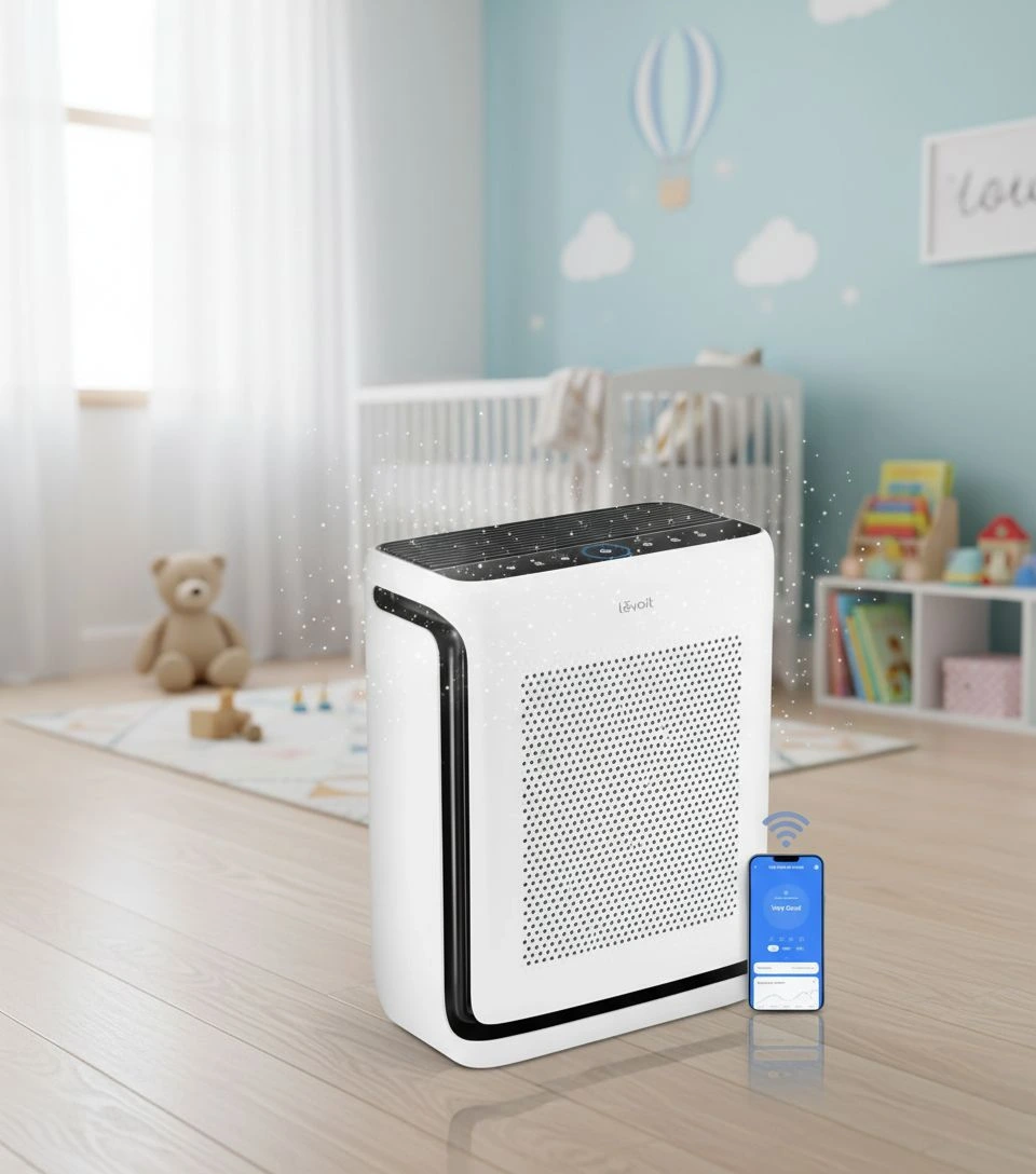 Levoit Core Air Purifier In A Kids Nursery For The Levoit air purifier review