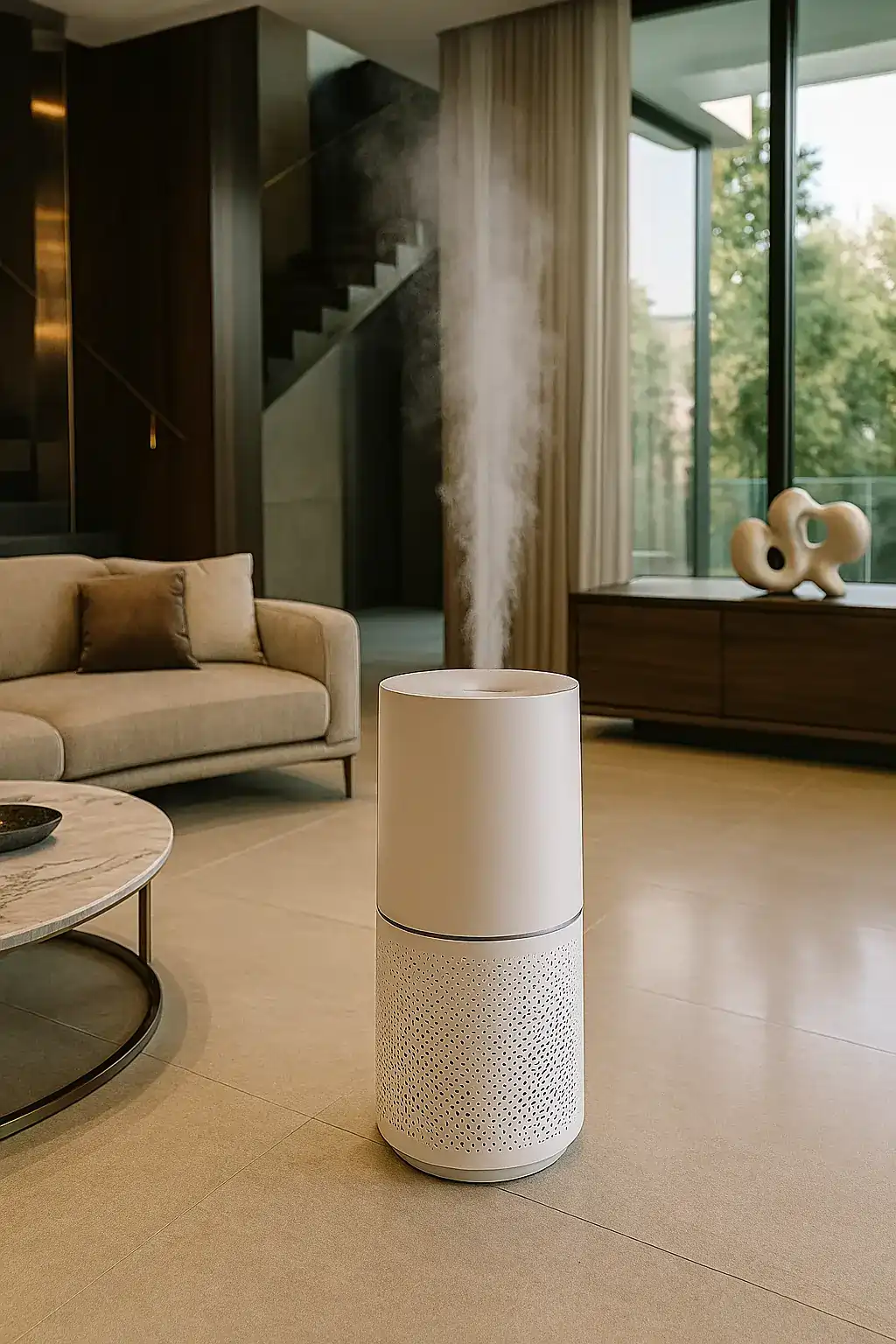 Air Purifier And Humidifer Combo Device In A Super Luxurious Home