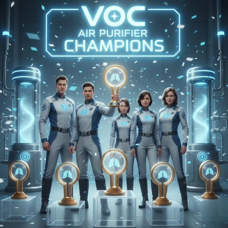 Image Depicting A Futuristic Team Who Are Crowned VOC Air Purifier Champions