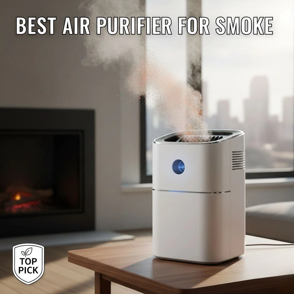 Best Air Pirifiers For Smoke-Image Depicting An Air Purifier Purifying The Air From Smoke In A Mdern Home.