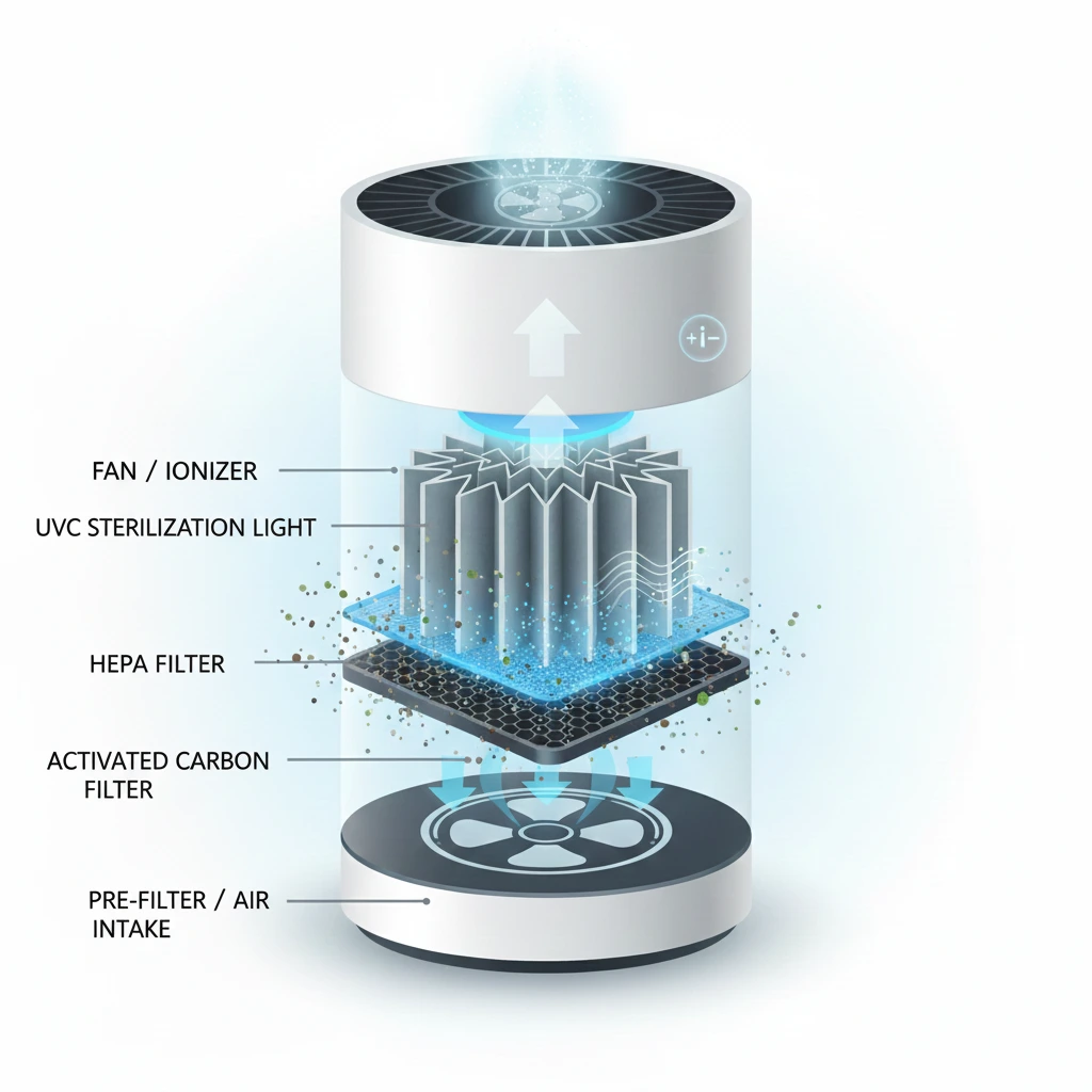 Image Showing Deiiferent Technologies Used In An Air Purifier