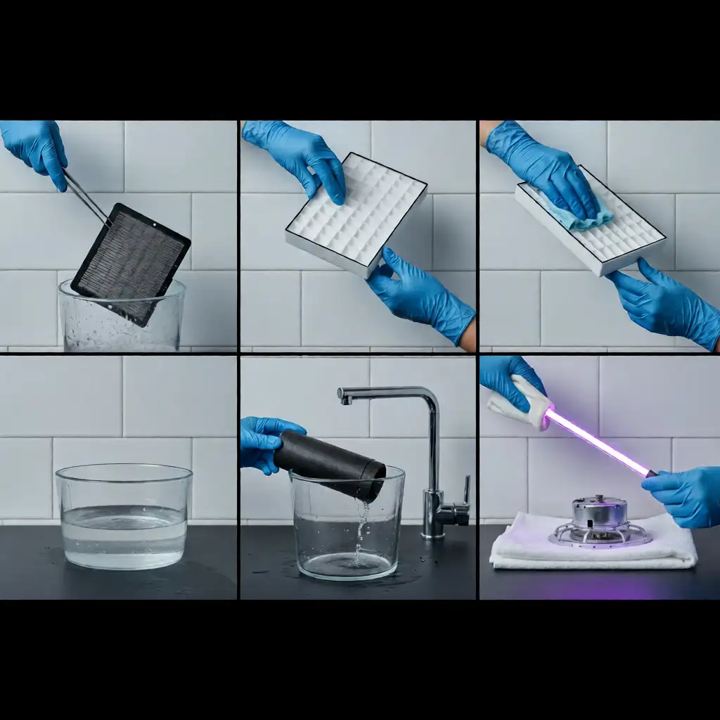 Image Highlighting The Steps To Clean An Air Purifier